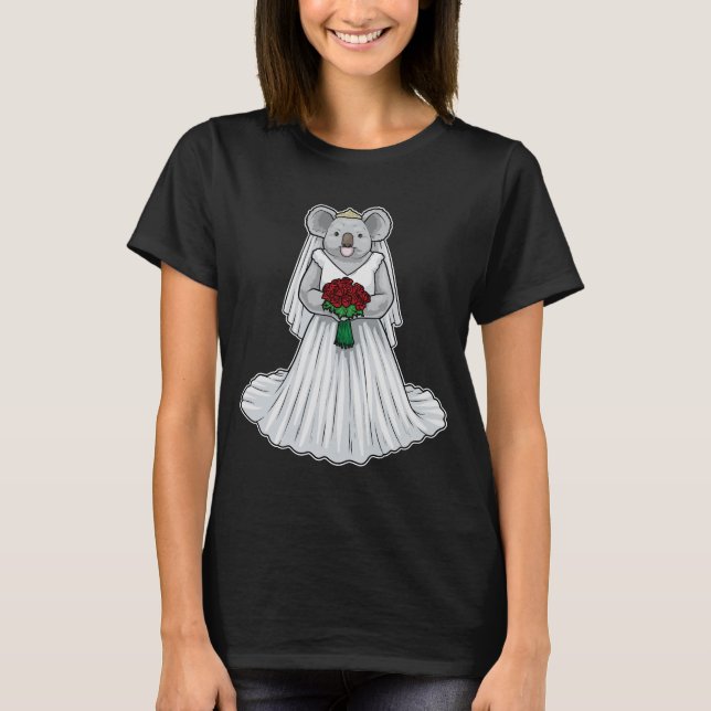 T-shirt Rose Mariée Koala Mariage (Devant)