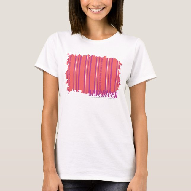 T-shirt Rose mince 2 de rayures (Devant)