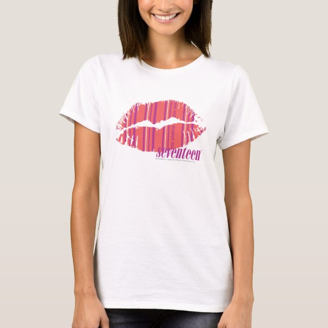T-shirt Rose mince de rayures (Devant)