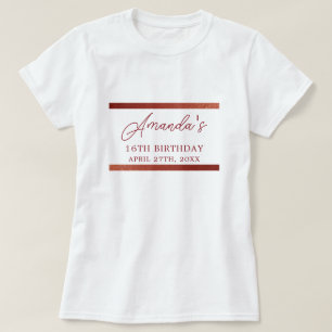 T-shirt Rose moderne or Parties scintillant cuivre doux 16