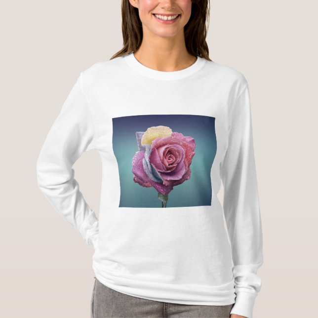 T-shirt Rose multicolore (Devant)