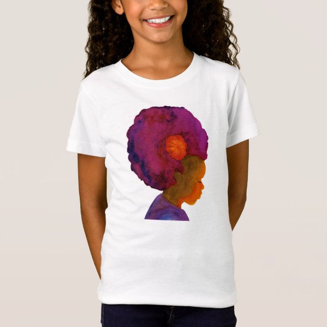 T-shirt rose multiculturel de filles de silhouette (Devant)