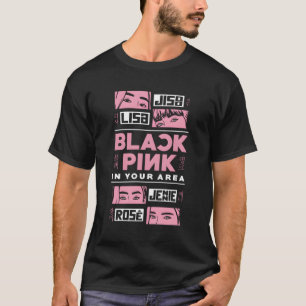T-shirt Rose noir dans votre région K-Pop coréen Pop K-Pop