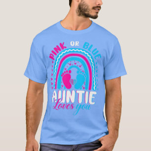 T-shirt Rose ou Bleu Auntie You Gender Reveal Party
