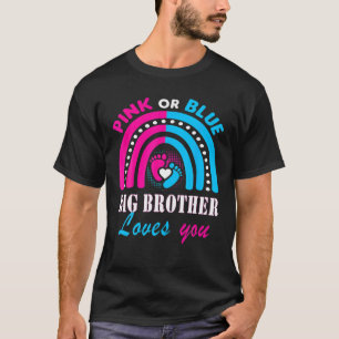 T-shirt Rose Ou Bleu Big Brother Vous Aime Genre Révéler P