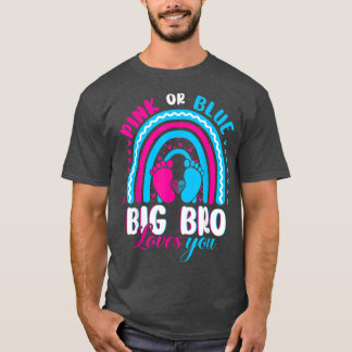 T-shirt Rose ou Bleu Big Brother vous aime Genre Révéler P