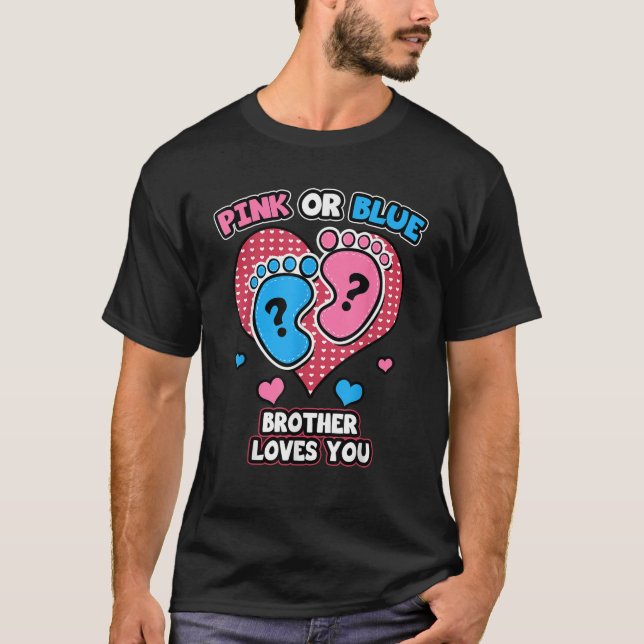 T-shirt Rose Ou Bleu Frère Vous Aime Genre Révéler Annou (Devant)
