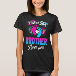 T-shirt Rose Ou Bleu Frère Vous Aime Genre Révéler Bébé