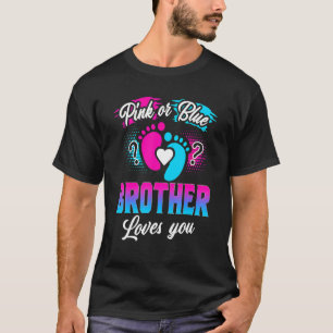 T-shirt Rose Ou Bleu Frère Vous Aime Genre Révéler Bébé