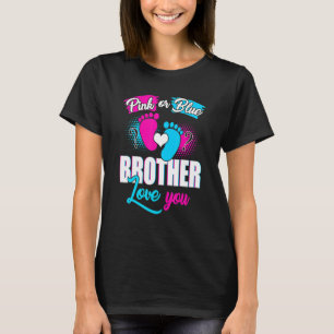 T-shirt Rose Ou Bleu Frère Vous Aime Genre Révéler Bébé