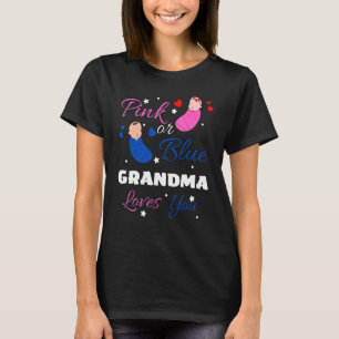 T-shirt Rose ou bleu Genre Révéler grand-mère Granny Fami