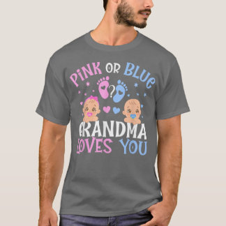T-shirt Rose Ou Bleu Genre Révéler Grand-Mère Vous Aime