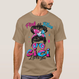 T-shirt Rose Ou Bleu Gigi Vous Aime Messy Bun Femmes Genre