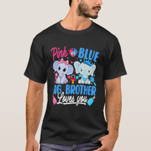 T-shirt Rose ou bleu Grand Frère T'aime Révélation de Sexe