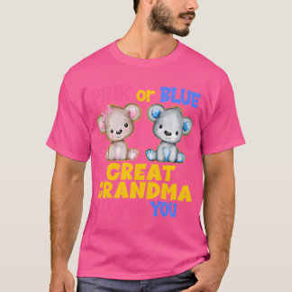 T-shirt Rose Ou Bleu Grand-Grand-Mère Vous Aime Révéler Le
