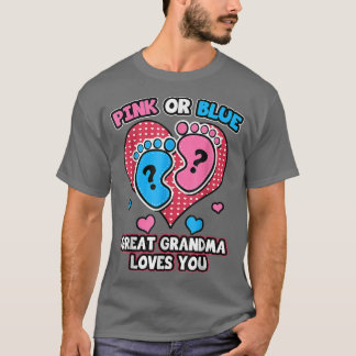 T-shirt Rose Ou Bleu Grand-Grand-Mère Vous Aime Révéler Le