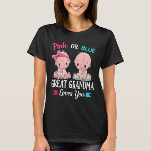 T-shirt Rose Ou Bleu Grand-Grand-Mère Vous Aime Révéler Le