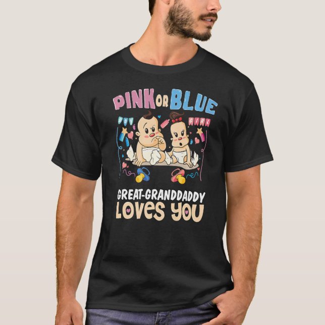 T-shirt Rose ou Bleu Grand Grand-Père vous aime Meilleur G (Devant)