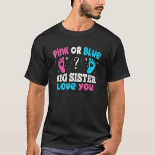 T-shirt Rose Ou Bleu Grande Soeur Aimer Bébé Fête Gend