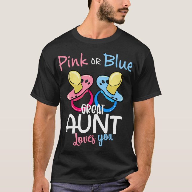 T-shirt Rose Ou Bleu Grande Tante Aime Que Le Sexe Révèle  (Devant)