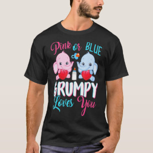 T-shirt Rose Ou Bleu Grumpy Vous Aime Eléphants Bébé Gende