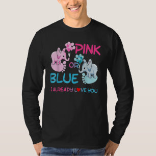 T-shirt Rose Ou Bleu Je T'Aime Déjà Genre Révéler Bébé