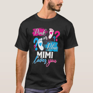 T-shirt Rose Ou Bleu Mimi Vous Aime Bébé Genre Reveal Par
