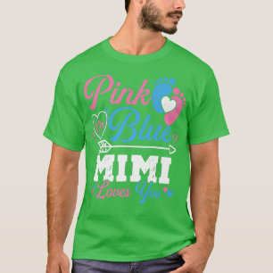 T-shirt Rose Ou Bleu Mimi Vous Aime Genre Reveal Baby Par