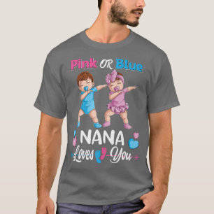 T-shirt Rose Ou Bleu Nana Vous Aime Bébé Genre Reveal Par