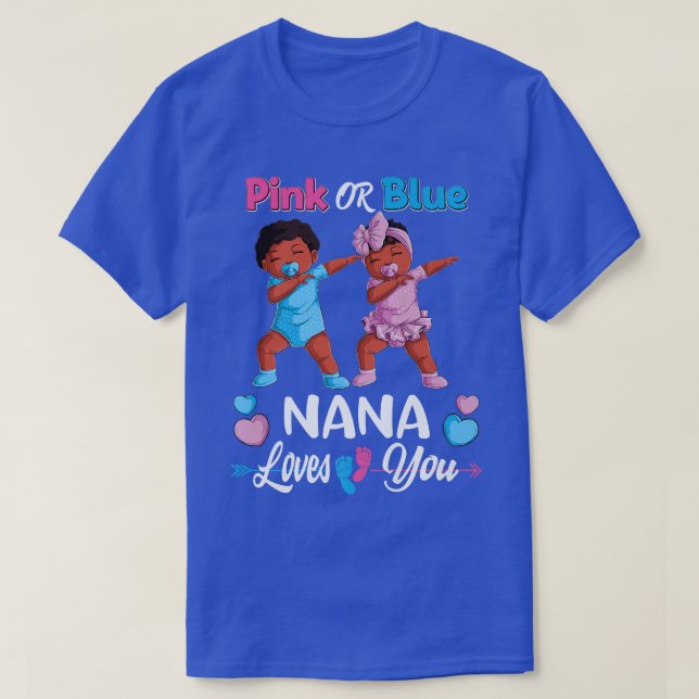 T-shirt Rose Ou Bleu Nana Vous Aime Bébé Noir Genre Réve (Design devant)