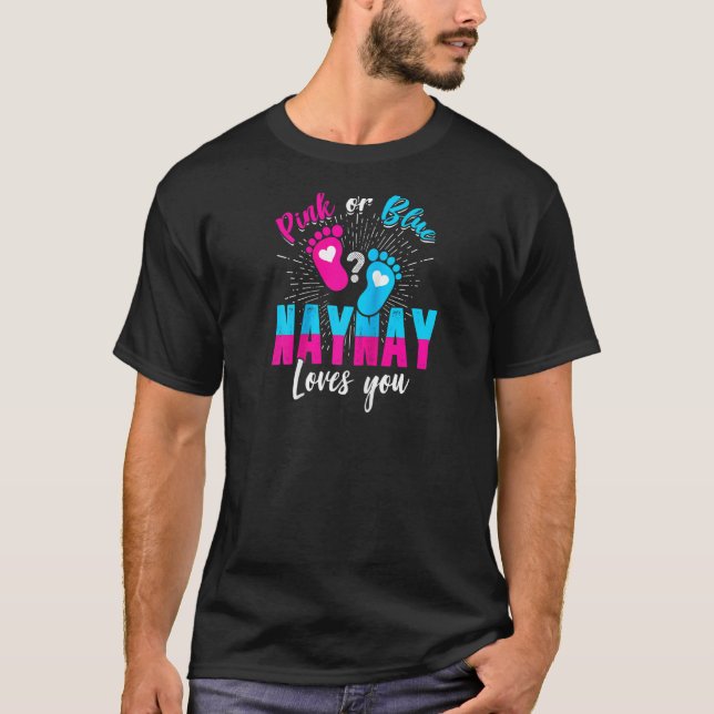 T-shirt Rose Ou Bleu Naynay Vous Aime Genre Révéler Bébé P (Devant)