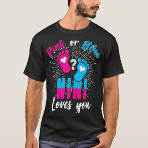T-shirt Rose Ou Bleu Nini Vous Aime Genre Révéler Baby Par