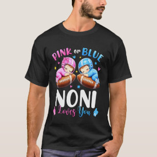 T-shirt Rose Ou Bleu Noni T'aime Bébé Révélation De Sexe T