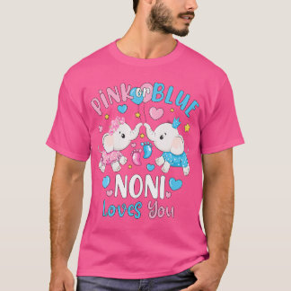 T-shirt Rose Ou Bleu Noni Vous Aime Genre Révéler Éléphant