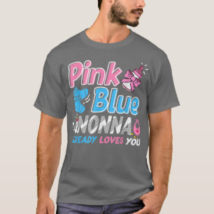 T-shirt Rose Ou Bleu Nonna Vous Aime Bébé Genre Révélation