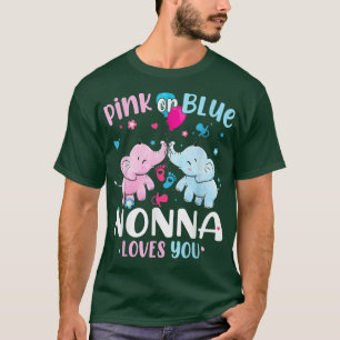 T-shirt Rose Ou Bleu Nonna Vous Aime Eléphants Bébé Genre