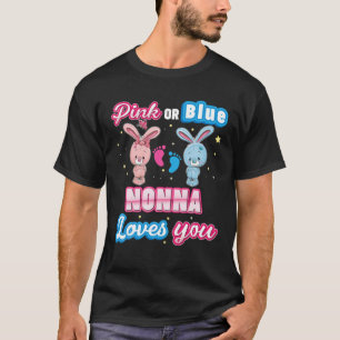 T-shirt Rose Ou Bleu Nonna Vous Aime Genre Révéler Bébé Mo