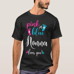 T-shirt Rose Ou Bleu Nonna Vous Aime Genre Révéler Un Bébé
