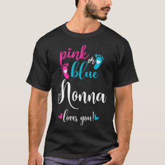 T-shirt Rose Ou Bleu Nonna Vous Aime Genre Révéler Un Bébé