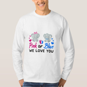 T-shirt Rose ou bleu Nous t'aimons Maman Papa Bébé Genre R