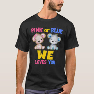 T-shirt Rose Ou Bleu Nous Vous Aimons Baby shower Genre Re
