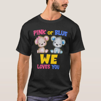 T-shirt Rose Ou Bleu Nous Vous Aimons Baby shower Genre Re