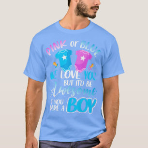 T-shirt Rose Ou Bleu Nous Vous Aimons Équipe Garçon Genre