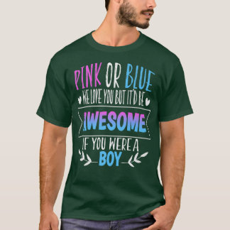 T-shirt Rose Ou Bleu Nous Vous Aimons Genre Révéler Équipe