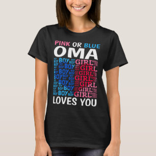 T-shirt Rose Ou Bleu Oma Vous Aime Genre Révéler Baby Show