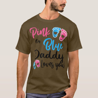 T-shirt Rose Ou Bleu Papa Vous Aime Genre Révéler Femmes