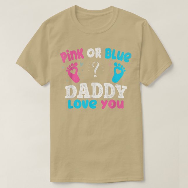 T-shirt Rose Ou Bleu Papa Vous Aime Parents Baby Party Gen (Design devant)