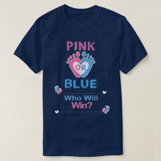 T-shirt Rose Ou Bleu Qui Gagnera Le Parti Révélateur De Ge (Design devant)