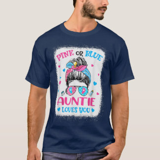 T-shirt Rose Ou Bleu Tante Vous Aime Genre Révéler Mal