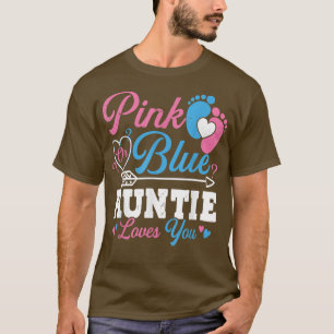 T-shirt Rose Ou Bleu Tante Vous Aime Mignonne Genre Révéle